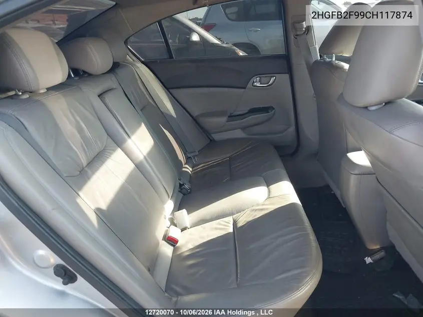 2012 HONDA CIVIC VIN 2HGFB2F99CH117874 — фото 8