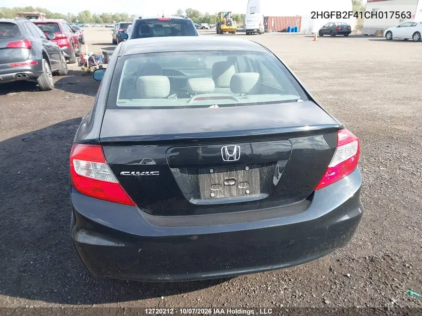 2012 HONDA CIVIC VIN 2HGFB2F41CH017563 — фото 16