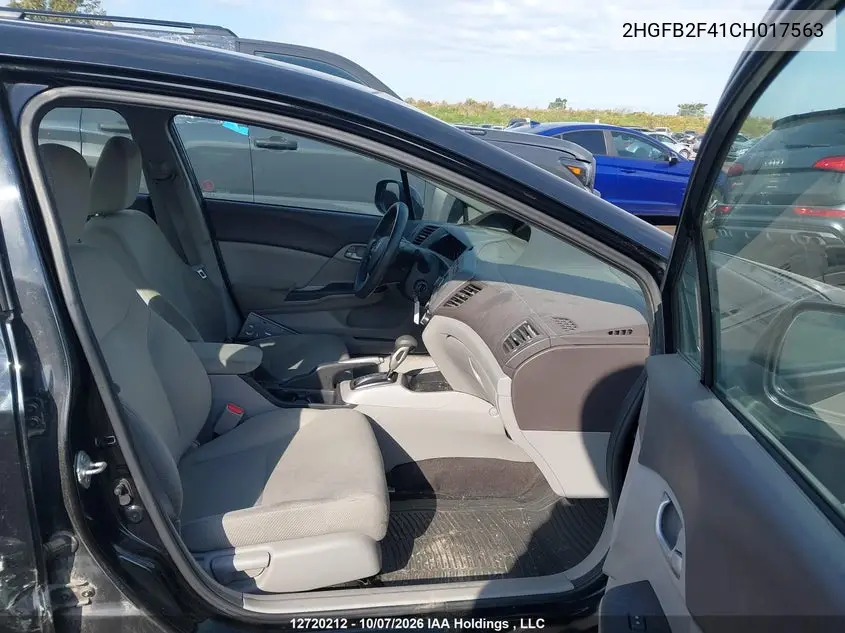 2012 HONDA CIVIC VIN 2HGFB2F41CH017563 — фото 5
