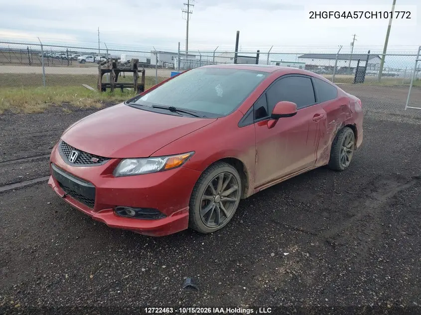 2012 HONDA CIVIC VIN 2HGFG4A57CH101772 — фото 2