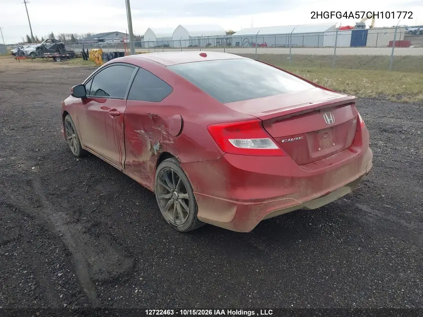 2012 HONDA CIVIC VIN 2HGFG4A57CH101772 — фото 3