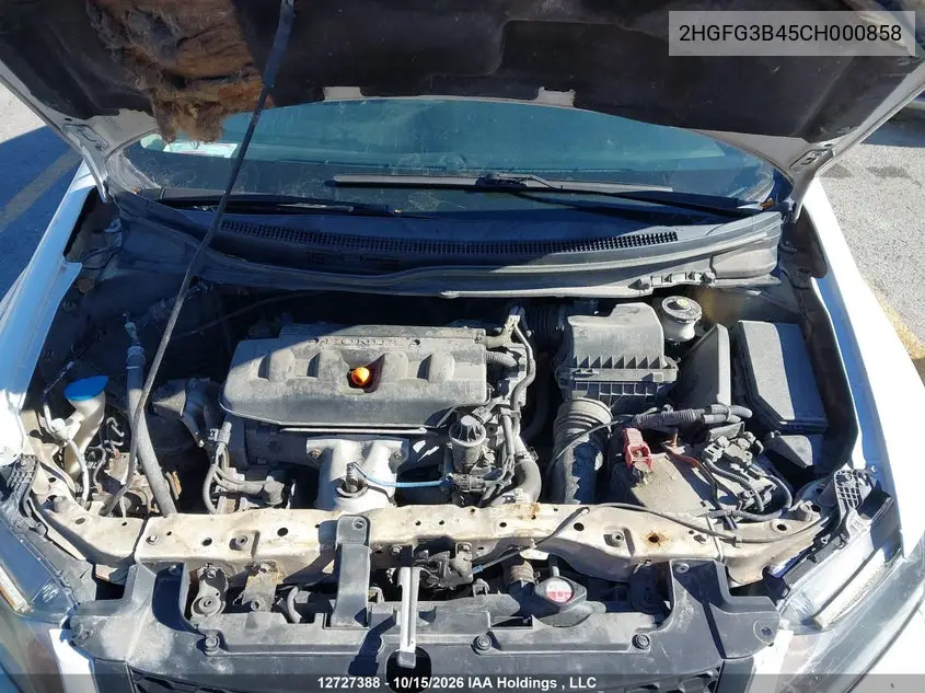 2012 HONDA CIVIC VIN 2HGFG3B45CH000858 — фото 10