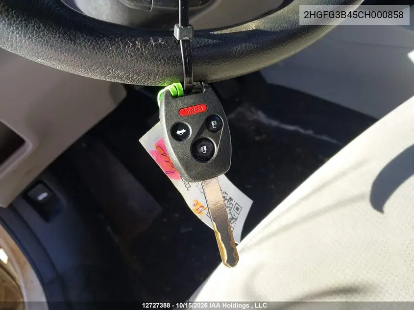 2012 HONDA CIVIC VIN 2HGFG3B45CH000858 — фото 11