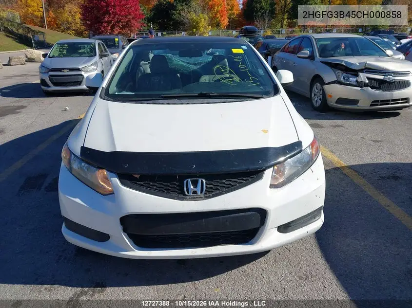 2012 HONDA CIVIC VIN 2HGFG3B45CH000858 — фото 12