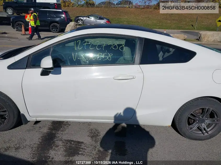 2012 HONDA CIVIC VIN 2HGFG3B45CH000858 — фото 14