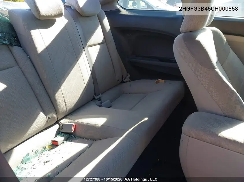 2012 HONDA CIVIC VIN 2HGFG3B45CH000858 — фото 8