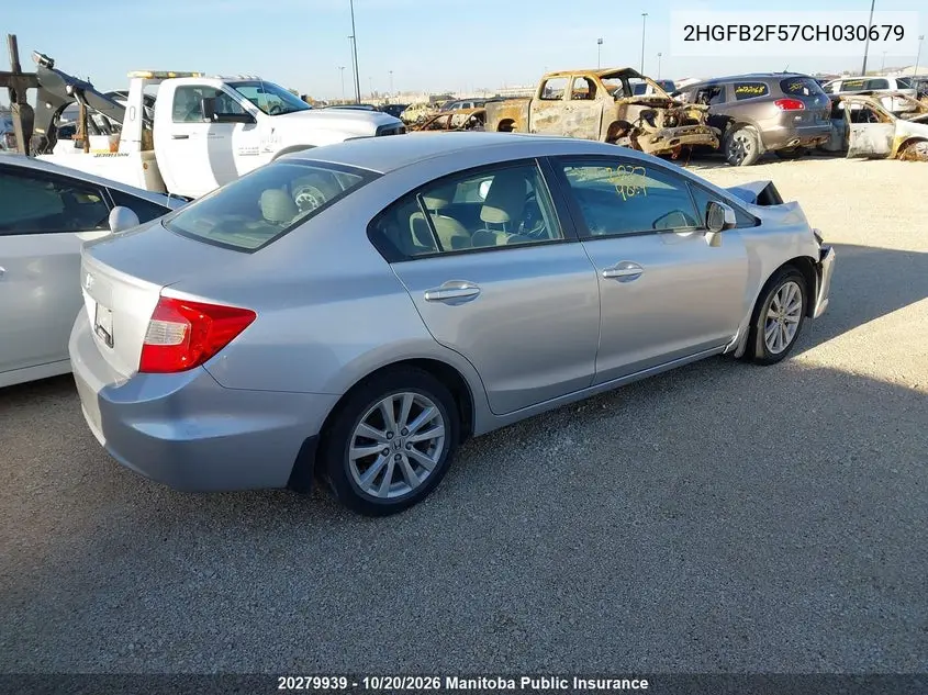 2012 HONDA CIVIC VIN 2HGFB2F57CH030679 — фото 4