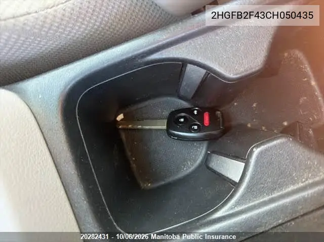 2012 HONDA CIVIC VIN 2HGFB2F43CH050435 — фото 11