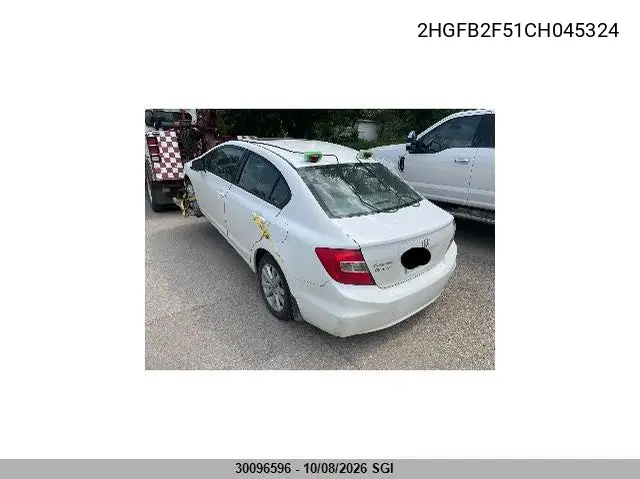 2012 HONDA CIVIC VIN 2HGFB2F51CH045324 — фото 3