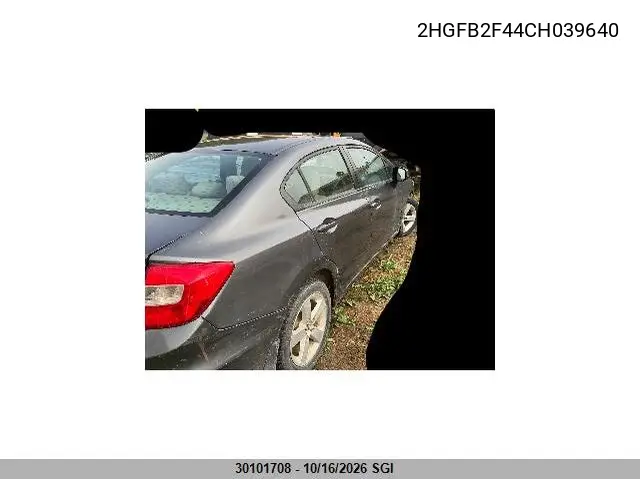 2012 HONDA CIVIC VIN 2HGFB2F44CH039640 — фото 3