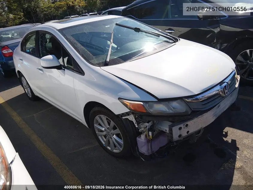HONDA CIVIC 2012, VIN 2HGFB2F51CH010556
