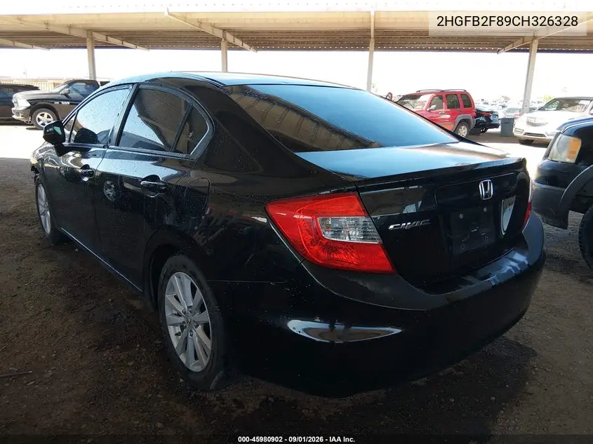 2012 HONDA CIVIC VIN 2HGFB2F89CH326328 — фото 3