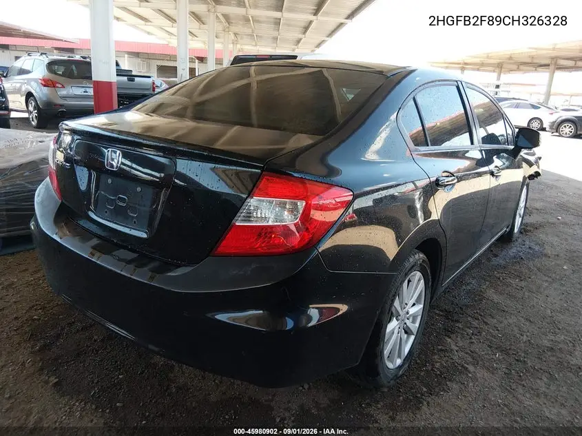 2012 HONDA CIVIC VIN 2HGFB2F89CH326328 — фото 4