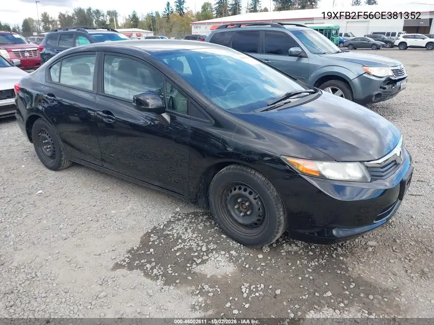 HONDA CIVIC 2012, VIN 19XFB2F56CE381352