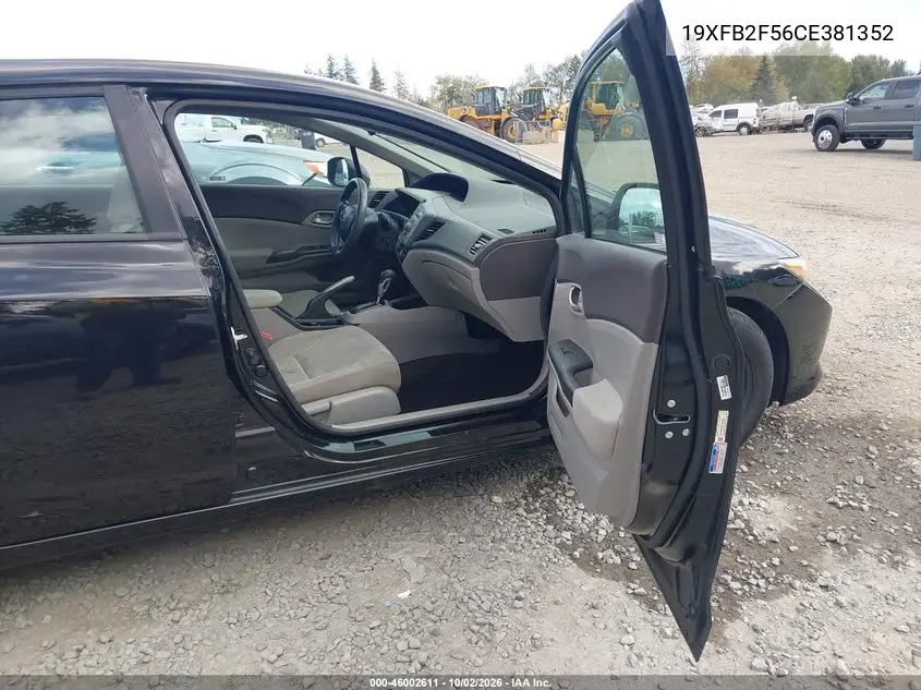 2012 HONDA CIVIC VIN 19XFB2F56CE381352 — фото 5