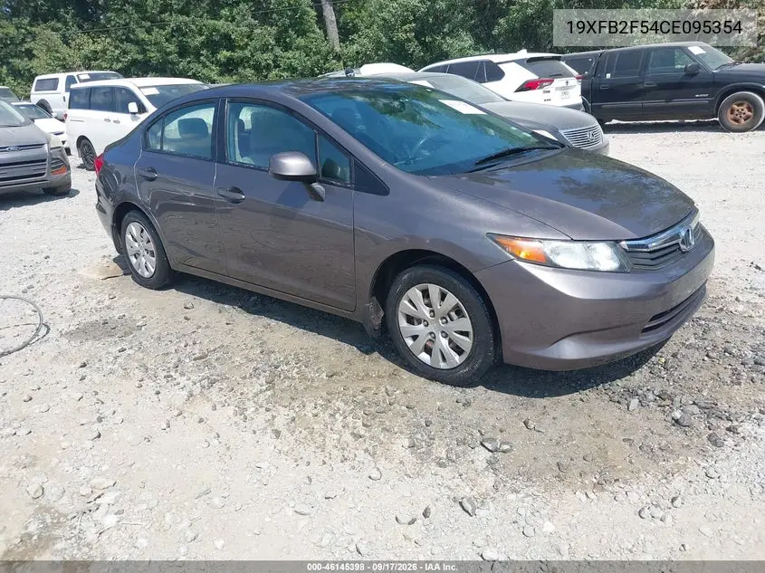 HONDA CIVIC 2012, VIN 19XFB2F54CE095354