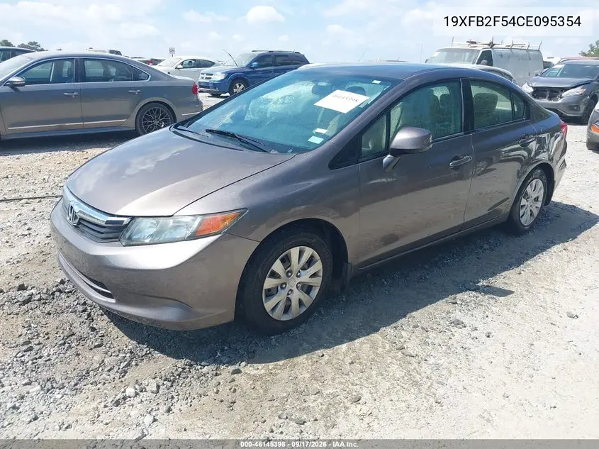 2012 HONDA CIVIC VIN 19XFB2F54CE095354 — фото 2