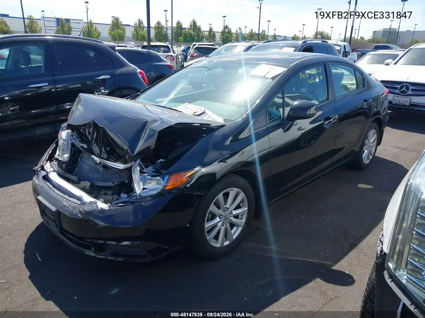 2012 HONDA CIVIC VIN 19XFB2F9XCE331847 — фото 2