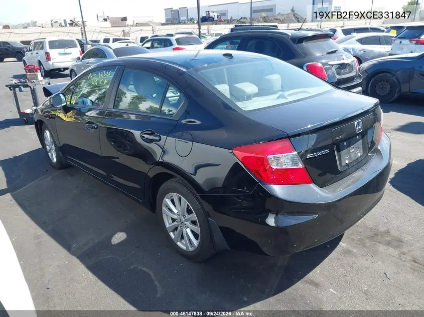 2012 HONDA CIVIC VIN 19XFB2F9XCE331847 — фото 3