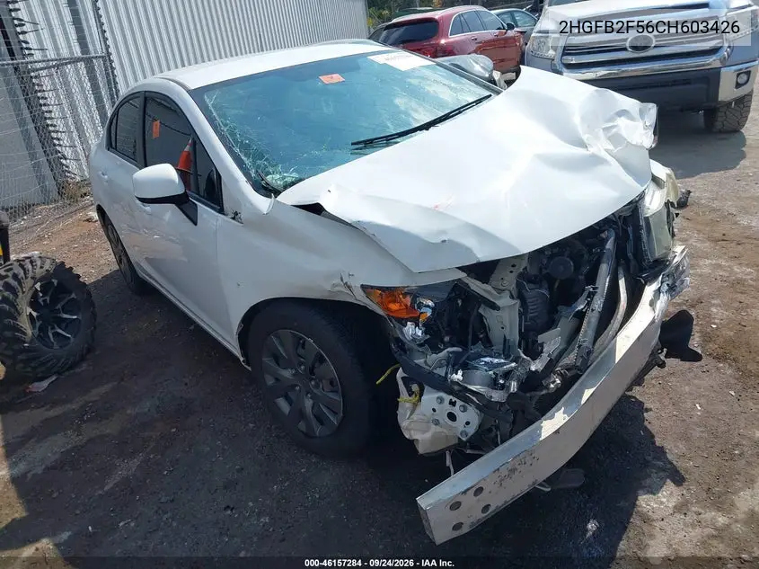 HONDA CIVIC 2012, VIN 2HGFB2F56CH603426