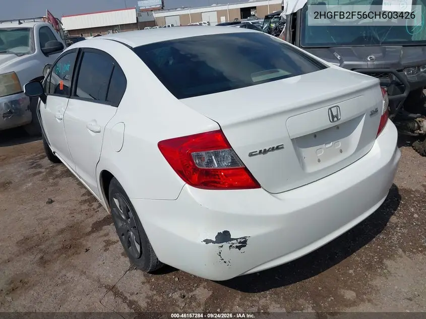 2012 HONDA CIVIC VIN 2HGFB2F56CH603426 — фото 3