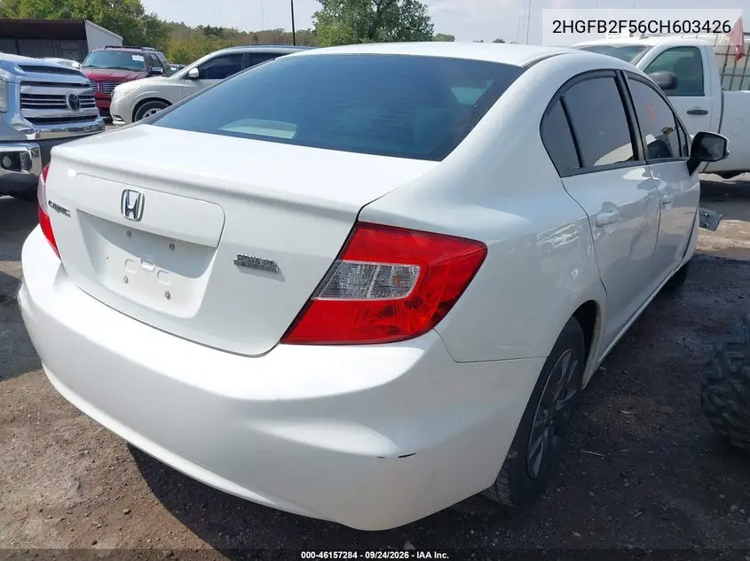 2012 HONDA CIVIC VIN 2HGFB2F56CH603426 — фото 4