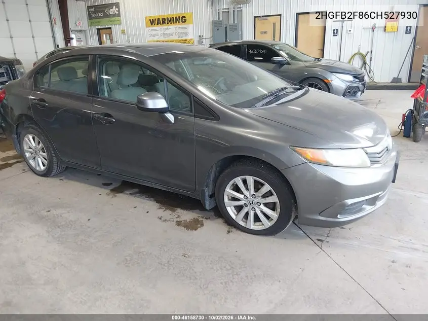 HONDA CIVIC 2012, VIN 2HGFB2F86CH527930