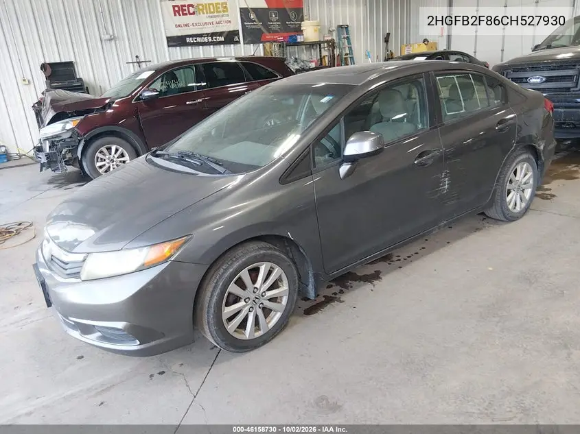 2012 HONDA CIVIC VIN 2HGFB2F86CH527930 — фото 2