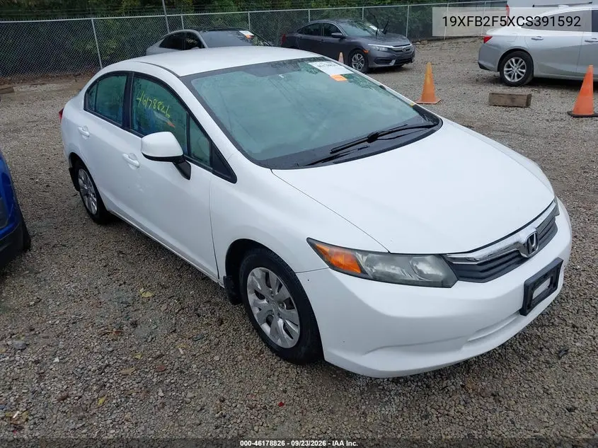 HONDA CIVIC 2012, VIN 19XFB2F5XCE391592