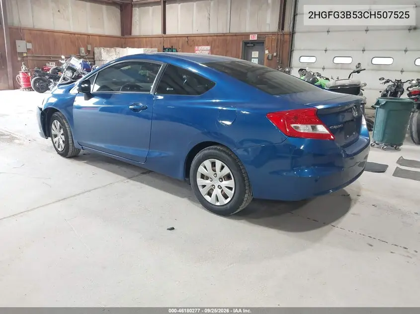 2012 HONDA CIVIC VIN 2HGFG3B53CH507525 — фото 3