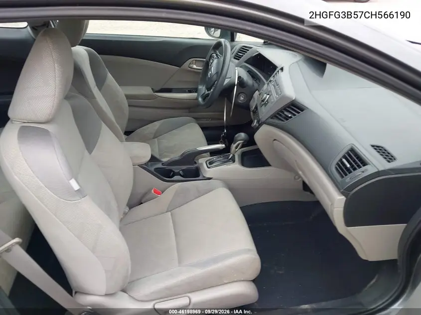 2012 HONDA CIVIC VIN 2HGFG3B57CH566190 — фото 5