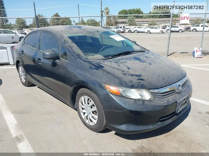 HONDA CIVIC 2012, VIN 2HGFB2F53CH587282