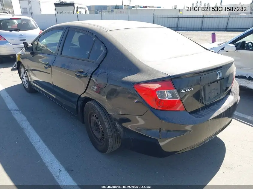 2012 HONDA CIVIC VIN 2HGFB2F53CH587282 — фото 3