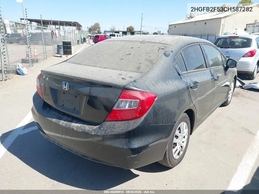 2012 HONDA CIVIC VIN 2HGFB2F53CH587282 — фото 4