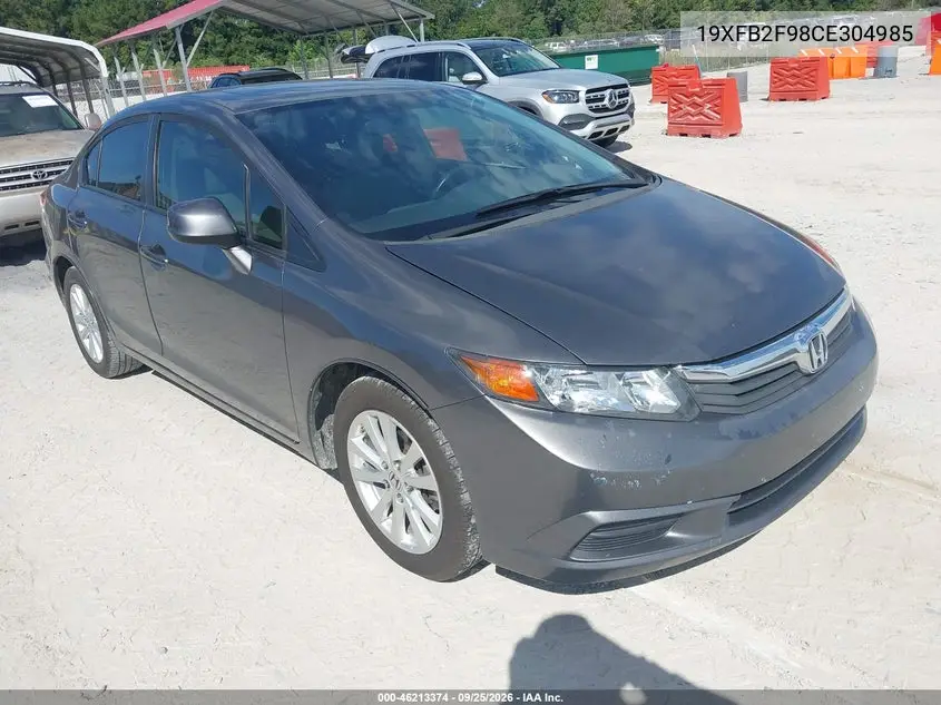 HONDA CIVIC 2012, VIN 19XFB2F98CE304985