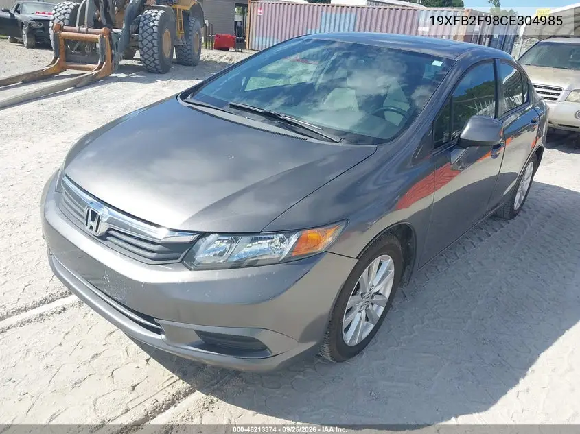 2012 HONDA CIVIC VIN 19XFB2F98CE304985 — фото 2