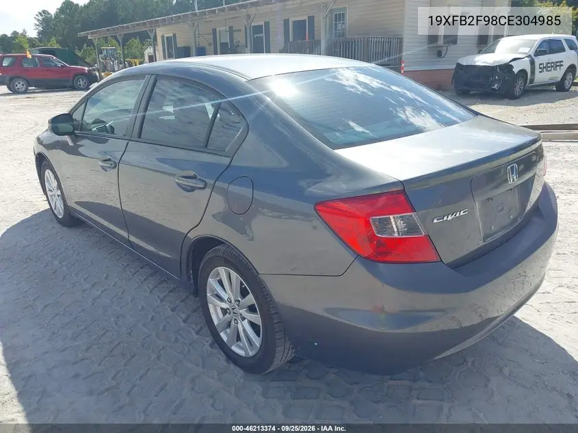 2012 HONDA CIVIC VIN 19XFB2F98CE304985 — фото 3
