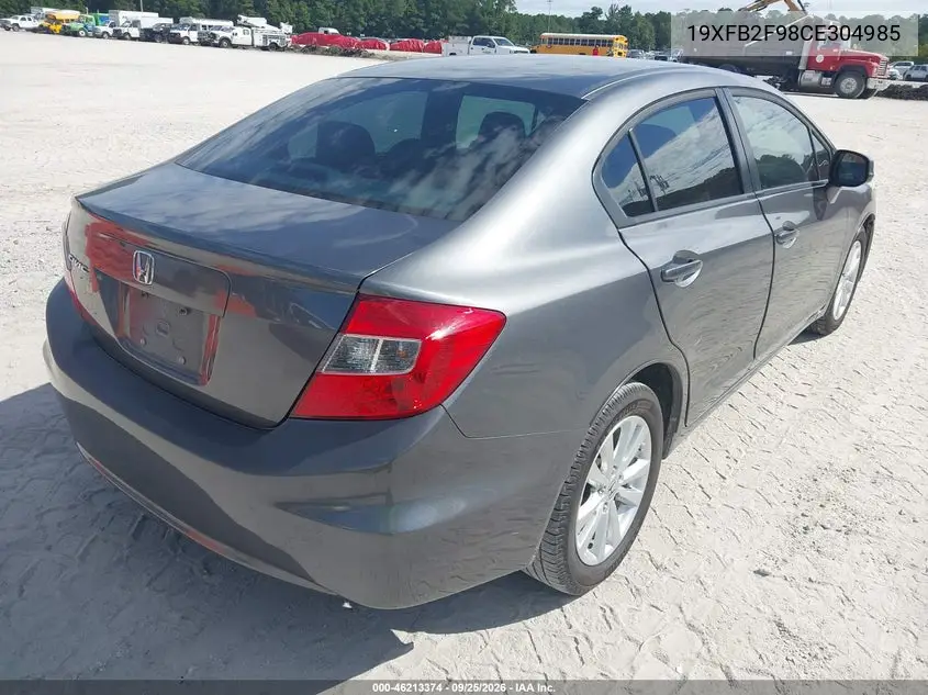 2012 HONDA CIVIC VIN 19XFB2F98CE304985 — фото 4