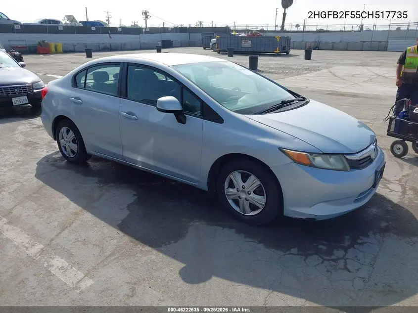 HONDA CIVIC 2012, VIN 2HGFB2F55CH517735