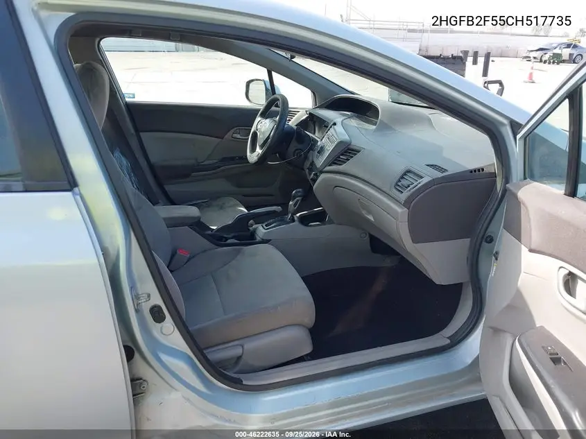 2012 HONDA CIVIC VIN 2HGFB2F55CH517735 — фото 5
