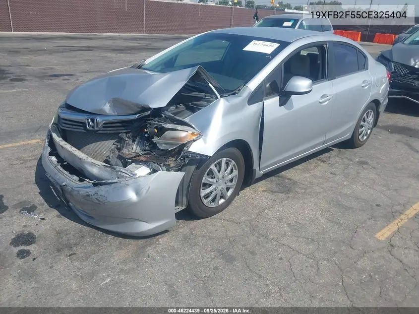 2012 HONDA CIVIC VIN 19XFB2F55CE325404 — фото 2