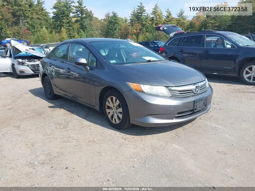 HONDA CIVIC 2012, VIN 19XFB2F56CE372358