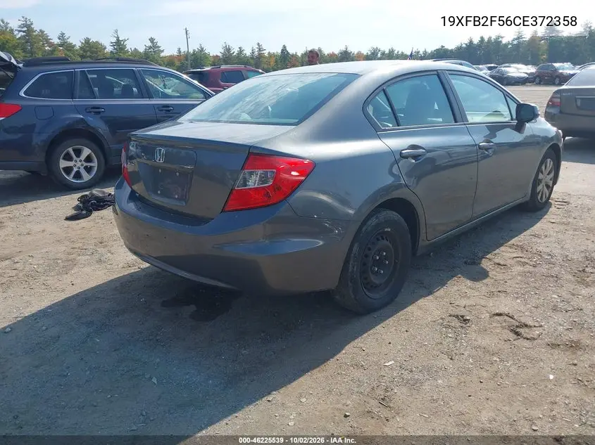 2012 HONDA CIVIC VIN 19XFB2F56CE372358 — фото 4