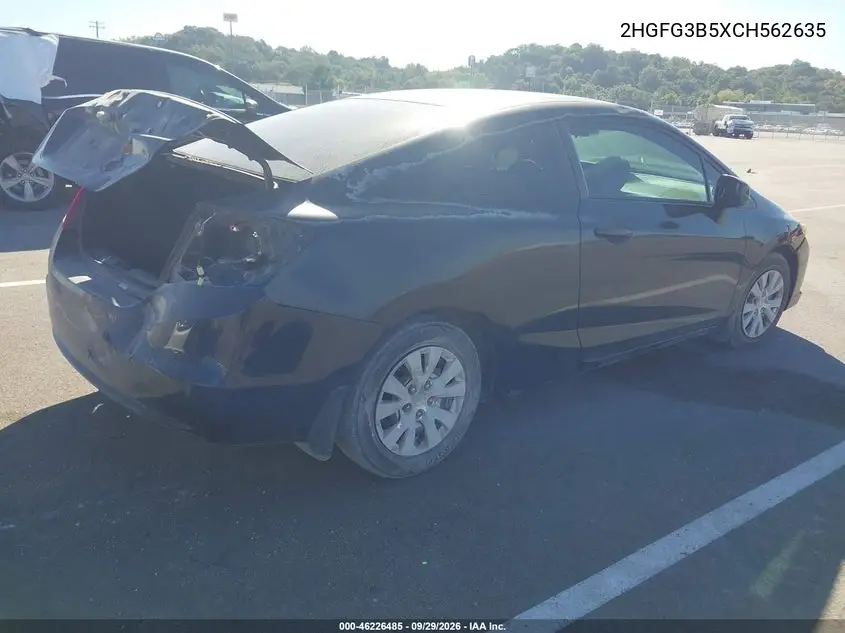 2012 HONDA CIVIC VIN 2HGFG3B5XCH562635 — фото 4