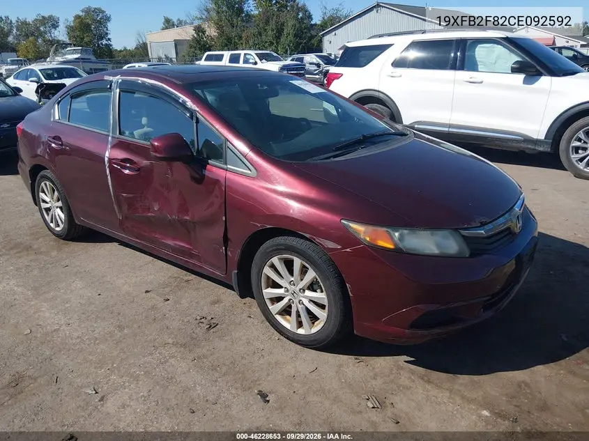 HONDA CIVIC 2012, VIN 19XFB2F82CE092592