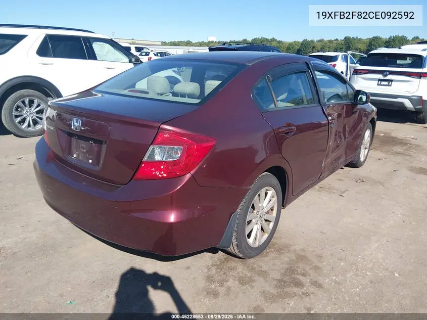 2012 HONDA CIVIC VIN 19XFB2F82CE092592 — фото 4