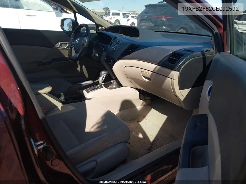 2012 HONDA CIVIC VIN 19XFB2F82CE092592 — фото 5