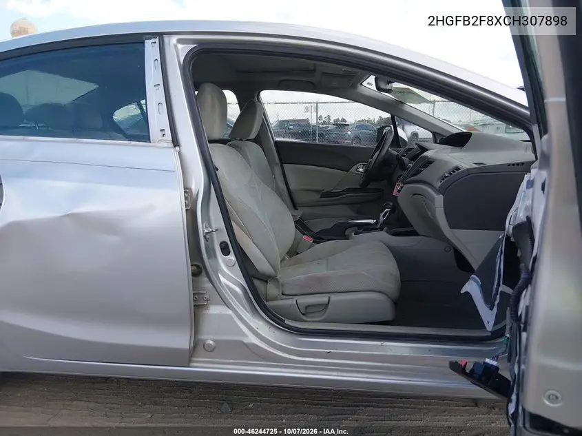 2012 HONDA CIVIC VIN 2HGFB2F8XCH307898 — фото 5