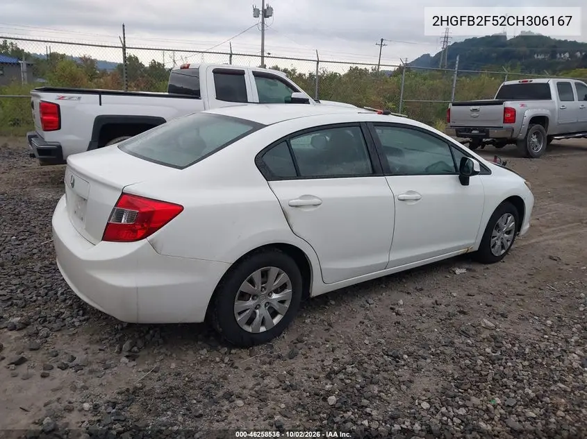 2012 HONDA CIVIC VIN 2HGFB2F52CH306167 — фото 4