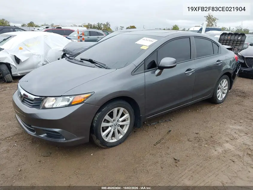 2012 HONDA CIVIC VIN 19XFB2F83CE021904 — фото 2